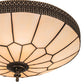 Meyda Lighting Vincent 15" 3-Light Craftsman Brown Honeycomb Flush Mount Light With Beige Art Shade Glass
