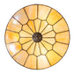 Meyda Lighting Vincent 15" 3-Light Dark Roast Honeycomb Flush Mount Light With Beige Iridescent Art Shade Glass