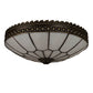 Meyda Lighting Vincent 15" Craftsman Brown Highlighted Honeycomb Frame With White Art Shade Glass