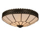 Meyda Lighting Vincent 15" Craftsman Brown Highlighted Honeycomb Frame With White Art Shade Glass