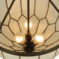 Meyda Lighting Vincent 18" 3-Light Craftsman Brown With Hightights Inverted Pendant Light With White Art Honeycomb Shade Glass