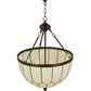 Meyda Lighting Vincent 18" 3-Light Craftsman Brown With Hightights Inverted Pendant Light With White Art Honeycomb Shade Glass