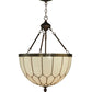 Meyda Lighting Vincent 18" 3-Light Craftsman Brown With Hightights Inverted Pendant Light With White Art Honeycomb Shade Glass