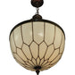 Meyda Lighting Vincent 18" 3-Light Craftsman Brown With Hightights Inverted Pendant Light With White Art Honeycomb Shade Glass
