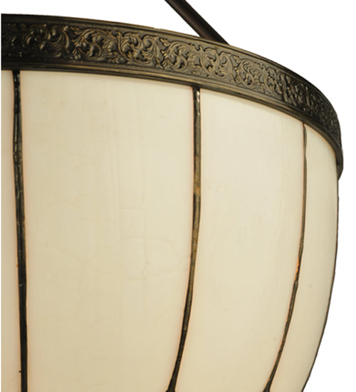 Meyda Lighting Vincent 18" 3-Light Craftsman Brown With Hightights Inverted Pendant Light With White Art Honeycomb Shade Glass
