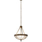 Meyda Lighting Vincent 19" 3-Light Antique Brass Honeycomb Inverted Pendant Light With Clear Frosted Shade Glass