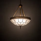 Meyda Lighting Vincent 19" 3-Light Antique Brass Honeycomb Inverted Pendant Light With Clear Frosted Shade Glass
