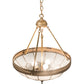 Meyda Lighting Vincent 19" 3-Light Antique Brass Honeycomb Inverted Pendant Light With Clear Frosted Shade Glass