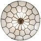 Meyda Lighting Vincent 19" 3-Light Antique Brass Honeycomb Inverted Pendant Light With Clear Frosted Shade Glass