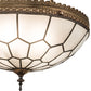 Meyda Lighting Vincent 19" 3-Light Antique Brass Honeycomb Inverted Pendant Light With Clear Frosted Shade Glass