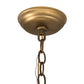 Meyda Lighting Vincent 19" 3-Light Antique Brass Honeycomb Inverted Pendant Light With Clear Frosted Shade Glass