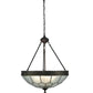 Meyda Lighting Vincent 19" 3-Light Antique Copper Honeycomb Inverted Pendant Light With Frosted Clear Shade Glass