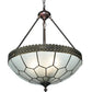 Meyda Lighting Vincent 19" 3-Light Antique Copper Honeycomb Inverted Pendant Light With Frosted Clear Shade Glass
