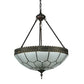 Meyda Lighting Vincent 19" 3-Light Antique Copper Honeycomb Inverted Pendant Light With Frosted Clear Shade Glass