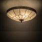 Meyda Lighting Vincent 20" 4-Light Craftsman Brown Highlighted Honeycomb Flush Mount Light With White Art Shade Glass