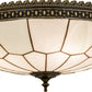 Meyda Lighting Vincent 20" 4-Light Craftsman Brown Highlighted Honeycomb Flush Mount Light With White Art Shade Glass