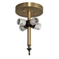 Meyda Lighting Vincent 20" 4-Light Craftsman Brown Honeycomb Flush Mount Light With White Art Shade Glass
