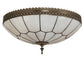Meyda Lighting Vincent 20" 4-Light Craftsman Brown Honeycomb Flush Mount Light With White Art Shade Glass