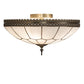 Meyda Lighting Vincent 20" 4-Light Craftsman Brown Honeycomb Flush Mount Light With White Art Shade Glass