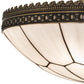 Meyda Lighting Vincent 20" 4-Light Craftsman Brown Honeycomb Flush Mount Light With White Art Shade Glass