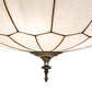 Meyda Lighting Vincent 20" 4-Light Craftsman Brown Honeycomb Flush Mount Light With White Art Shade Glass