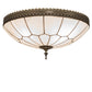 Meyda Lighting Vincent 20" 4-Light Craftsman Brown Honeycomb Flush Mount Light With White Art Shade Glass