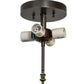 Meyda Lighting Vincent 20" 4-Light Craftsman Brown With Highlights Honeycomb Flush Mount Light With Beige Art Shade Glass