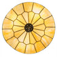 Meyda Lighting Vincent 20" 4-Light Craftsman Brown With Highlights Honeycomb Flush Mount Light With Beige Art Shade Glass