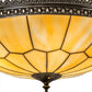 Meyda Lighting Vincent 20" 4-Light Craftsman Brown With Highlights Honeycomb Flush Mount Light With Beige Art Shade Glass