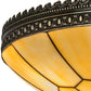 Meyda Lighting Vincent 20" 4-Light Craftsman Brown With Highlights Honeycomb Flush Mount Light With Beige Art Shade Glass