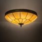 Meyda Lighting Vincent 20" 4-Light Craftsman Brown With Highlights Honeycomb Flush Mount Light With Beige Art Shade Glass