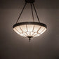 Meyda Lighting Vincent 20" 4-Light Mahogany Bronze & Craftsman Brown Highlighted Inverted Pendant Light With White Art Shade Glass