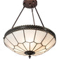Meyda Lighting Vincent 20" 4-Light Mahogany Bronze & Craftsman Brown Highlighted Inverted Pendant Light With White Art Shade Glass