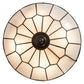 Meyda Lighting Vincent 20" 4-Light Mahogany Bronze & Craftsman Brown Highlighted Inverted Pendant Light With White Art Shade Glass