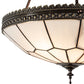 Meyda Lighting Vincent 20" 4-Light Mahogany Bronze & Craftsman Brown Highlighted Inverted Pendant Light With White Art Shade Glass