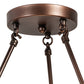 Meyda Lighting Vincent 20" 4-Light Mahogany Bronze & Craftsman Brown Highlighted Inverted Pendant Light With White Art Shade Glass