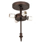 Meyda Lighting Vincent 21" 4-Light Mahogany Bronze & Craftsman Brown Honeycomb Flush Mount Light With Beige Iridescent Shade Glass