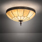Meyda Lighting Vincent 21" 4-Light Mahogany Bronze & Craftsman Brown Honeycomb Flush Mount Light With Beige Iridescent Shade Glass