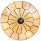 Meyda Lighting Vincent 21" 4-Light Mahogany Bronze & Craftsman Brown Honeycomb Flush Mount Light With Beige Iridescent Shade Glass