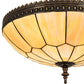 Meyda Lighting Vincent 21" 4-Light Mahogany Bronze & Craftsman Brown Honeycomb Flush Mount Light With Beige Iridescent Shade Glass