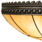 Meyda Lighting Vincent 21" 4-Light Mahogany Bronze & Craftsman Brown Honeycomb Flush Mount Light With Beige Iridescent Shade Glass