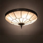Meyda Lighting Vincent 21" 4-Light Mahogany Bronze & Highlighted Craftsman Brown Flush Mount Light With Frosted Clear Shade Glass