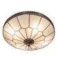 Meyda Lighting Vincent 21" 4-Light Mahogany Bronze & Highlighted Craftsman Brown Flush Mount Light With Frosted Clear Shade Glass