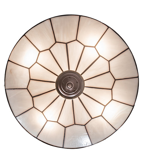 Meyda Lighting Vincent 21" 4-Light Mahogany Bronze & Highlighted Craftsman Brown Flush Mount Light With Frosted Clear Shade Glass