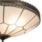Meyda Lighting Vincent 21" 4-Light Mahogany Bronze & Highlighted Craftsman Brown Flush Mount Light With Frosted Clear Shade Glass