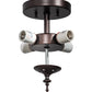 Meyda Lighting Vincent 21" 4-Light Mahogany Bronze & Highlighted Craftsman Brown Flush Mount Light With Frosted Clear Shade Glass