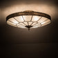 Meyda Lighting Vincent 21" 6-Light Antique Brass Honeycomb Flush Mount Light With Frosted Clear Shade Glass
