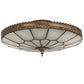 Meyda Lighting Vincent 21" 6-Light Antique Brass Honeycomb Flush Mount Light With Frosted Clear Shade Glass
