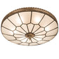 Meyda Lighting Vincent 21" 6-Light Antique Brass Honeycomb Flush Mount Light With Frosted Clear Shade Glass