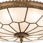 Meyda Lighting Vincent 21" 6-Light Antique Brass Honeycomb Flush Mount Light With Frosted Clear Shade Glass